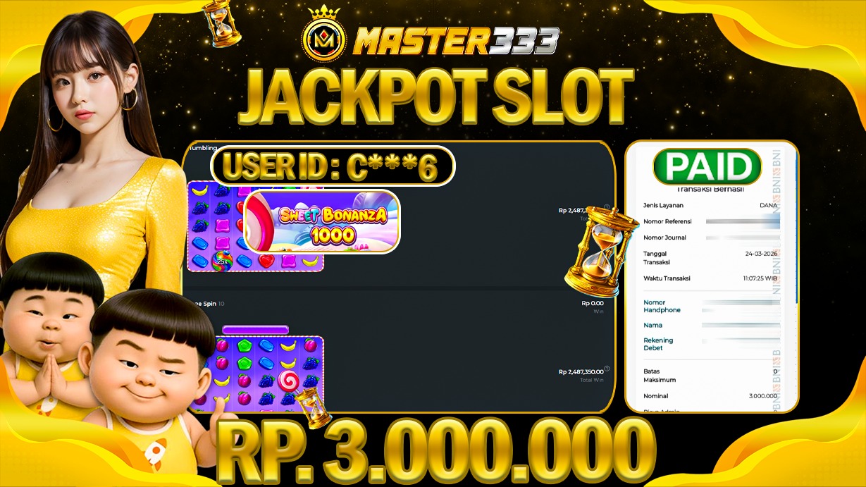 JACKPOT Rp 3.000.000 JUTA DIMASTER333 LANGSUNG DI BAYAR LUNAS